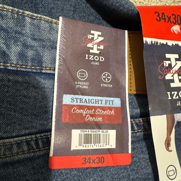 NWT. IZOD Straight Fit Comfort Stretch Denim Jean. - Picture 3 of 3